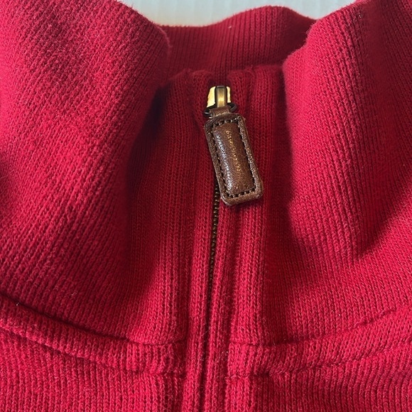 VTG-polo by Ralph Lauren-L-red-quarter zip, embroidered logo,long sleeve,sweater - Picture 5 of 14